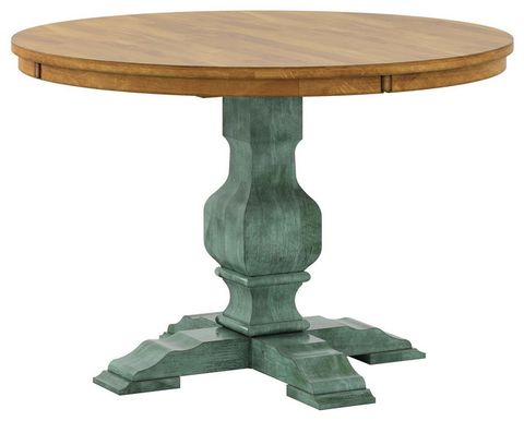 Arbor Hill Two-Tone Round Pedestal Base Dining Table - Farmhouse ... with regard to Understanding the Appeal of the Arbor Hill Two-Tone Finish